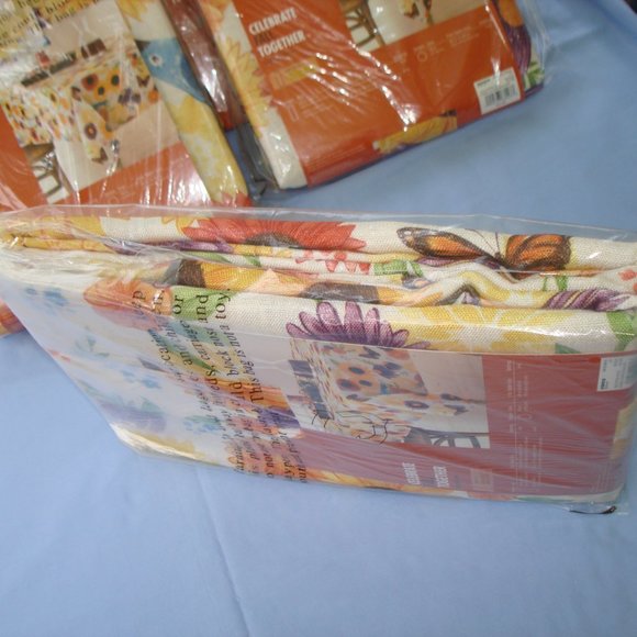 ONE New 60" x 84" FABRIC TABLECLOTH Sunflowers Floral Nature Spring Summer Fall - Picture 3 of 16